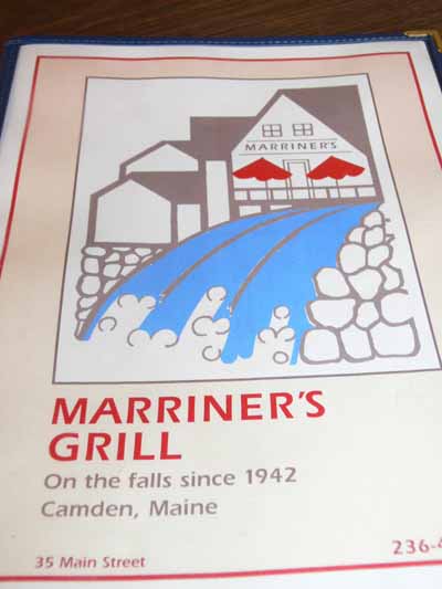 Marriners menu