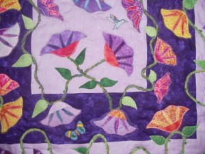 Detal of Nancy McConnell's Garden Party Quilt.