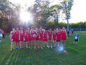 A FIRST!  The boys team WINS...smiles for sure! And look at that early autumn sun setting through the trees.  Maine is so wonderful!