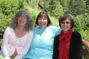 L to R:  Sarah, Diane Perin Hock and Pat Dicker, on Pat's deck this past July
