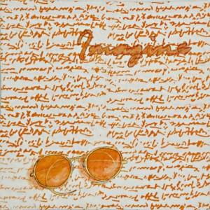 John Lennon's Glasses, part of the Orange color Twelve by Twelve Challenge