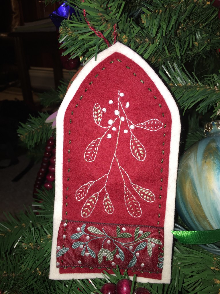 This year's ornament with ribbon from Renaissance Ribbons.