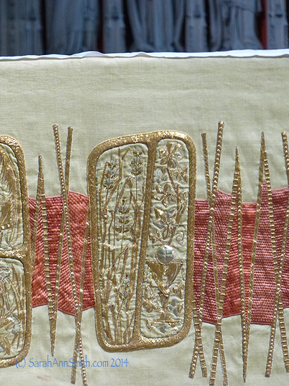 Part of the stitchery on the altar cloth.  England has an incredible tradition of embroidery.