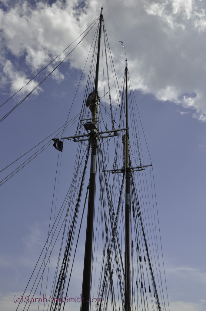 The masts to the tippy top of the Bluenose II.  Essentially no edits.