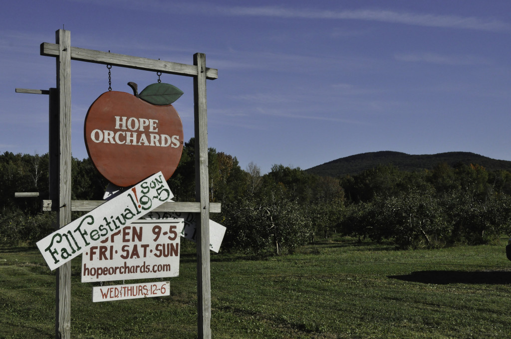 Removed a couple distractions on the left of the sign, smart sharpen. Hope Orchards is a you-pick and small commercial orchard on the way home.  It was a ZOO today (the Sunday) with more cars than that crossroads usually sees in a full day!  Glorious autumn at its finest in Maine.