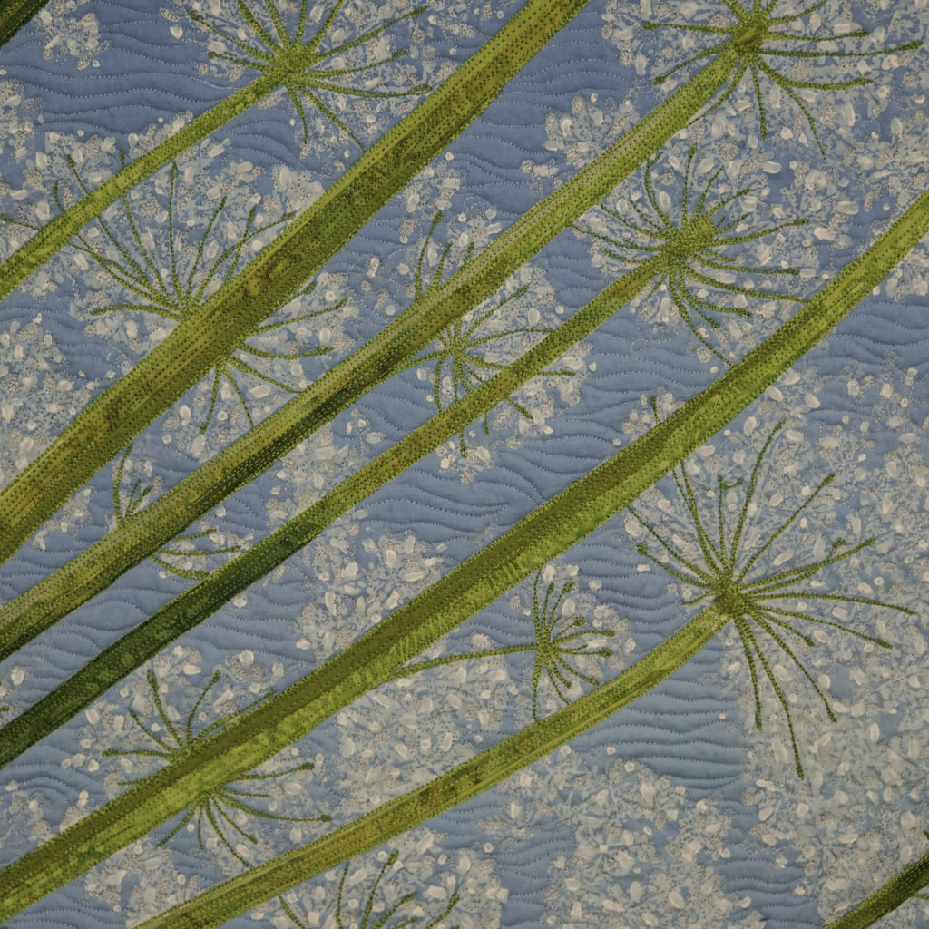 Detail showing quality of stitching, Umbelliferous: Queen Anne's Lace No. 1, (c) Sarah Ann Smith.com