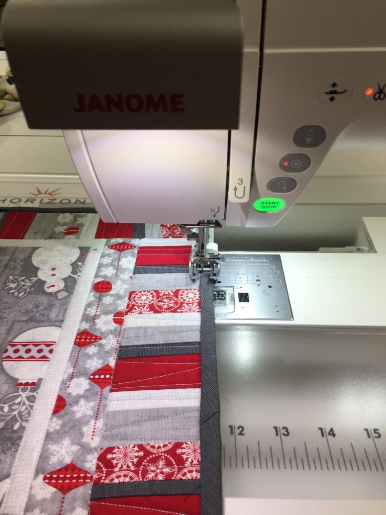 stitching down the bindings on the Janome 9400 